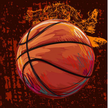 Малюнок баскетбольного м'яча у пастельних тонах