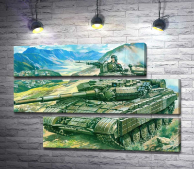 Модульная картина "Т-64БВ – основной танк сухопутных войск Украины"