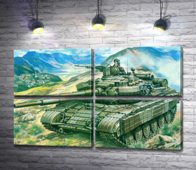 Модульна картина "Т-64БВ - основний танк сухопутних військ України"