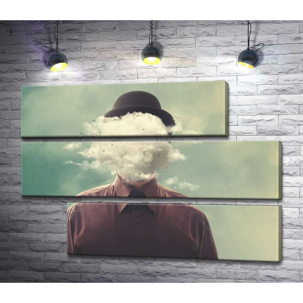 Обличчя людини вкрите хмарами