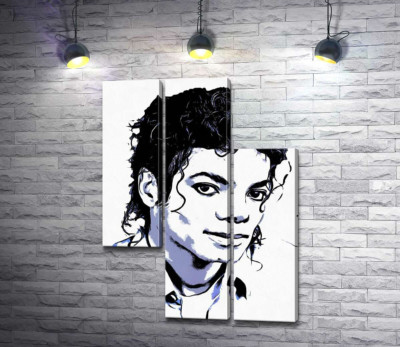 Модульна картина "Чорно-білий тон портрету Майкла Джексона (Michael Jackson)"