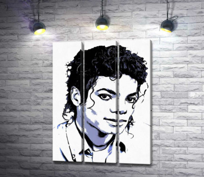Модульна картина "Чорно-білий тон портрету Майкла Джексона (Michael Jackson)"