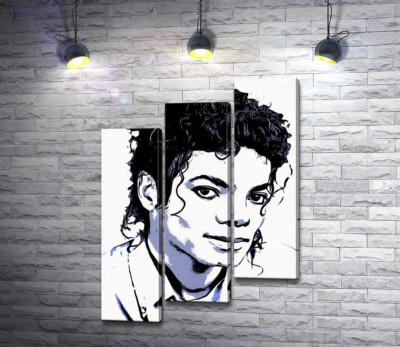 Черно-белый тон портрета Майкла Джексона (Michael Jackson)