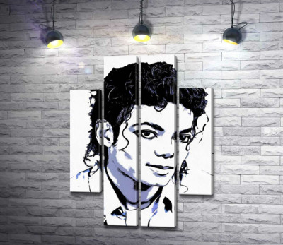 Черно-белый тон портрета Майкла Джексона (Michael Jackson)