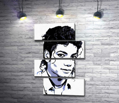 Модульна картина "Чорно-білий тон портрету Майкла Джексона (Michael Jackson)"