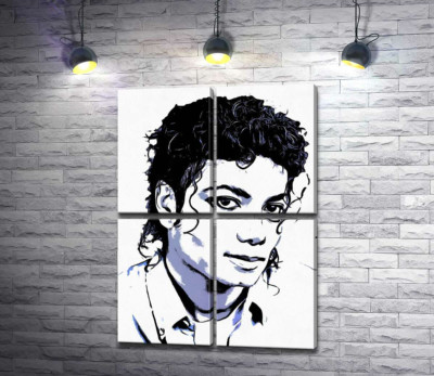 Модульна картина "Чорно-білий тон портрету Майкла Джексона (Michael Jackson)"