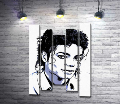 Модульная картина "Черно-белый тон портрета Майкла Джексона (Michael Jackson)"