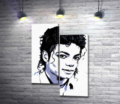 Модульная картина "Черно-белый тон портрета Майкла Джексона (Michael Jackson)"
