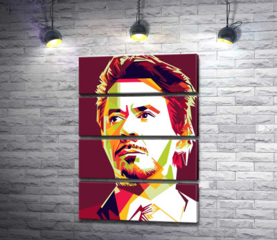 Красная яркость на портрете актера Роберта Дауни-младшего (Robert Downey Jr)