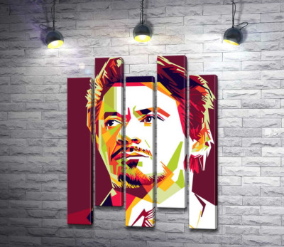 Красная яркость на портрете актера Роберта Дауни-младшего (Robert Downey Jr)
