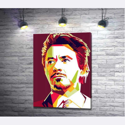 Червона яскравість на портреті актора Роберта Дауні-молодшого (Robert Downey Jr)