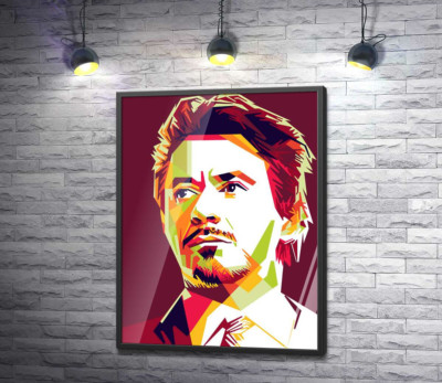 Постер "Красная яркость на портрете актера Роберта Дауни-младшего (Robert Downey Jr)"
