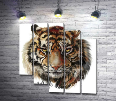 Пронизливий погляд тигра поряд з написом "wild life tiger"