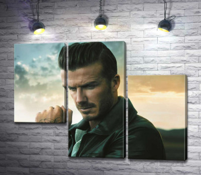 Модульная картина "Дэвид Бекхэм (David Beckham) рекламирует часы от компании Breitling"