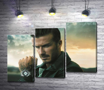 Модульна картина "Девід Бекхем (David Beckham) рекламує годинник від компанії Breitling"