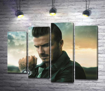 Модульная картина "Дэвид Бекхэм (David Beckham) рекламирует часы от компании Breitling"
