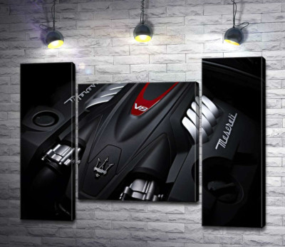 Модульна картина "Матова поверхня двигуна Maserati Quattroporte"