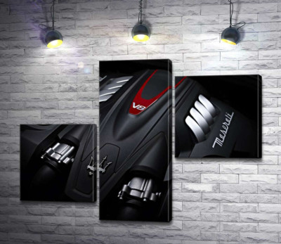 Модульная картина "Матовая поверхность двигателя Maserati Quattroporte"