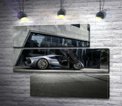 Крылья-двери в сером гиперкаре Mercedes-AMG Project One