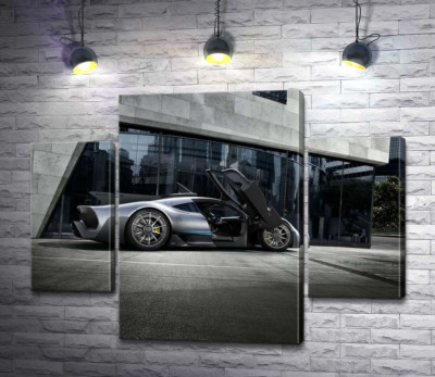 Крила-двері в сірому гіперкарі Mercedes-AMG Project One
