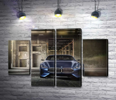 Модульна картина "Глибокий синій колір автомобіля BMW 8"