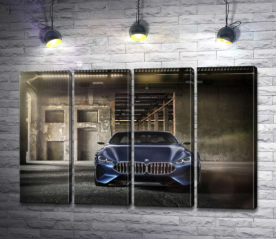 Модульна картина "Глибокий синій колір автомобіля BMW 8"