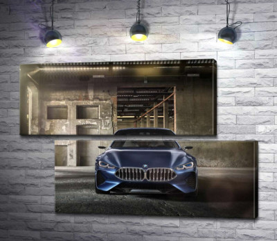 Глубокий синий цвет автомобиля BMW 8
