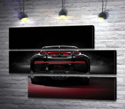 Модульная картина "Инопланетный дизайн задней части автомобиля Bugatti Chiron"