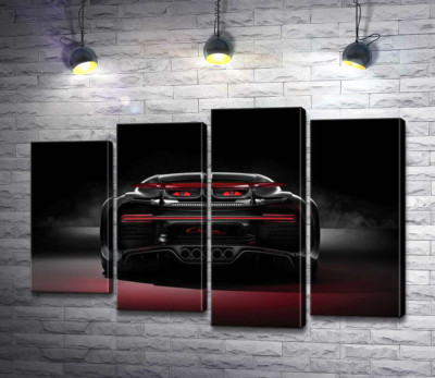 Модульна картина "Інопланетний дизайн задньої частини автомобіля Bugatti Chiron"