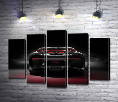 Модульна картина "Інопланетний дизайн задньої частини автомобіля Bugatti Chiron"