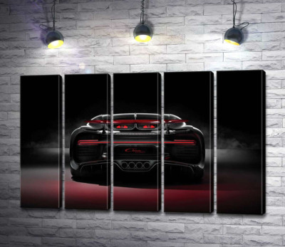 Модульная картина "Инопланетный дизайн задней части автомобиля Bugatti Chiron"