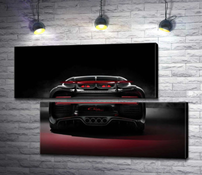 Модульна картина "Інопланетний дизайн задньої частини автомобіля Bugatti Chiron"