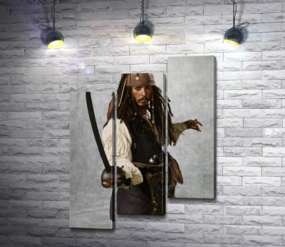 Модульная картина "Легенда пиратского мира – капитан Джек Воробей (Jack Sparrow)"