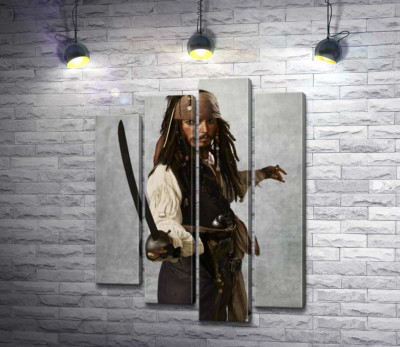 Модульная картина "Легенда пиратского мира – капитан Джек Воробей (Jack Sparrow)"
