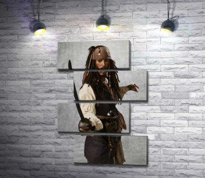 Модульная картина "Легенда пиратского мира – капитан Джек Воробей (Jack Sparrow)"