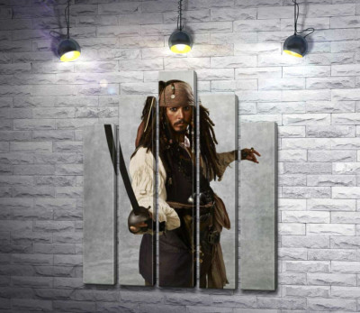 Модульная картина "Легенда пиратского мира – капитан Джек Воробей (Jack Sparrow)"