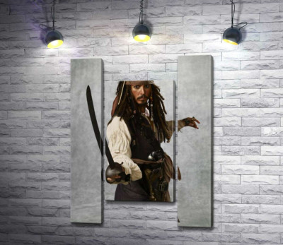 Модульная картина "Легенда пиратского мира – капитан Джек Воробей (Jack Sparrow)"