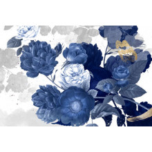 Синие цветы винтажного рисунка шиповника