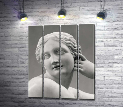 Модульна картина "Біла скульптура богині в роздумах"