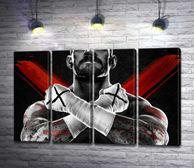 Модульна картина "Гори м'язів американського реслера СМ Панка (CM Punk)"
