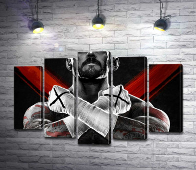 Модульная картина "Горы мышц американского рестлера Си Эм Панка (CM Punk)"