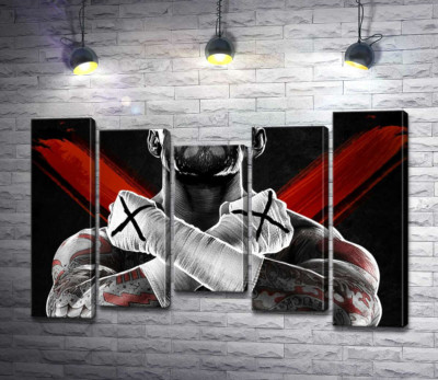 Модульна картина "Гори м'язів американського реслера СМ Панка (CM Punk)"