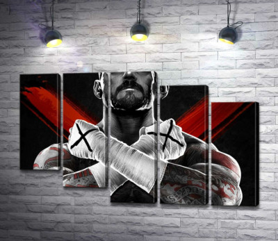 Модульная картина "Горы мышц американского рестлера Си Эм Панка (CM Punk)"