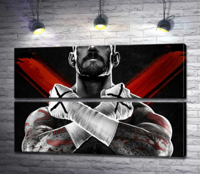 Модульная картина "Горы мышц американского рестлера Си Эм Панка (CM Punk)"