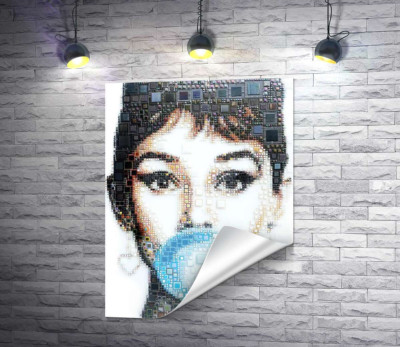 Актриса Одрі Гепберн (Audrey Hepburn) із жуйкою