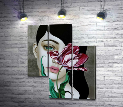 Модульная картина "Одинокий тюльпан (Lonely tulip)"