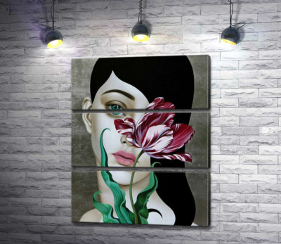 Модульная картина "Одинокий тюльпан (Lonely tulip)"