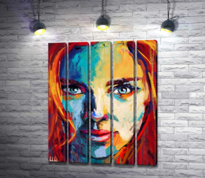 Модульна картина "Руде волосся відтіняє образ Скарлетт Йоганссон (Scarlett Johansson)"