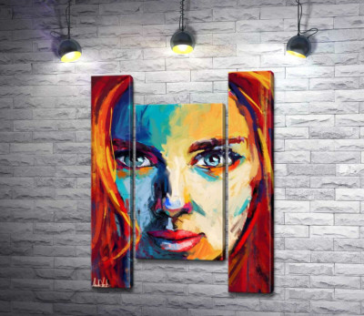 Модульна картина "Руде волосся відтіняє образ Скарлетт Йоганссон (Scarlett Johansson)"
