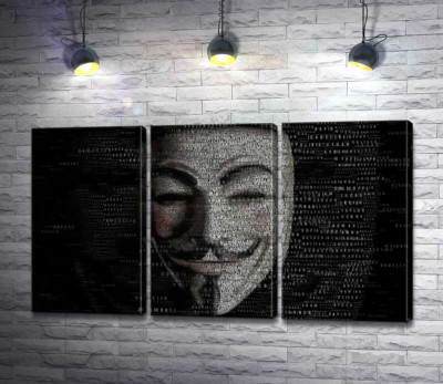 Зловісна маска на постері до фільму "Ім'я нам легіон" (We Are Legion: The Story of the Hacktivists)